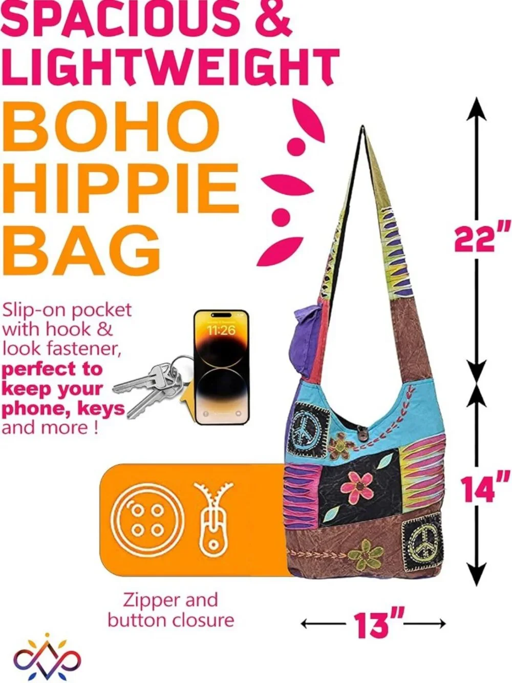 Stylish Boho Crossbody Bag for Women | Chic Hippie Tote & Cloth Purse